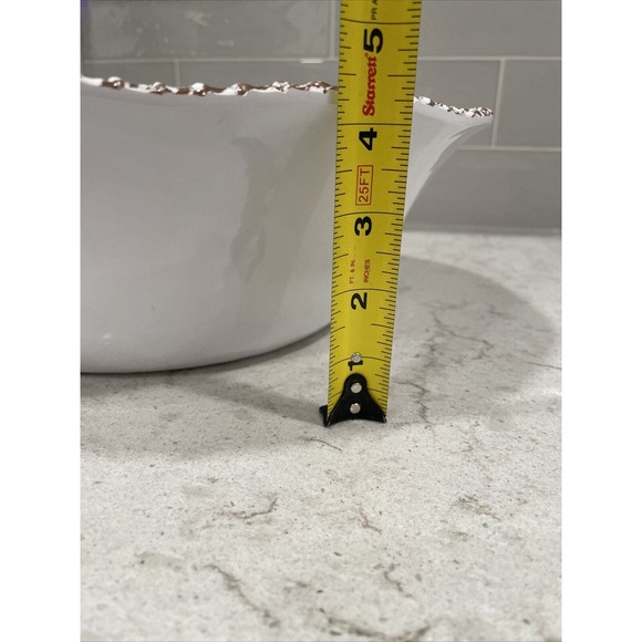 Tommy Bahama Extra Large 14x4.5” Chip Salad Serving Bowl Melamine White Rustic - Picture 6 of 6